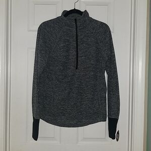 SO gray athletic workout pullover jacket Sz L NWT